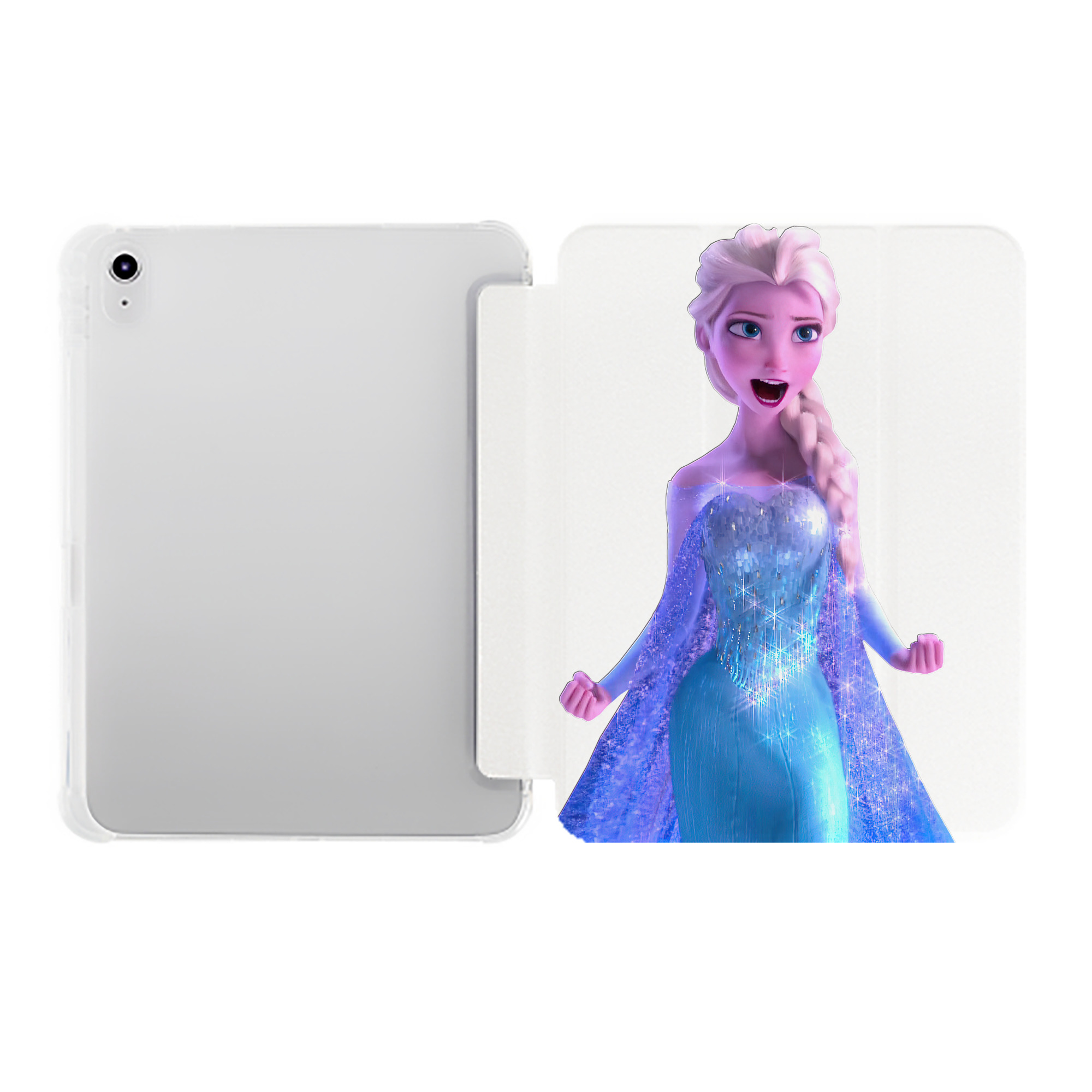 （画像用） アナと雪の女王 アンナ エルサ Frozen Anna Elsa IPad ケース ペン収納付き 三つ折りスタンド PUレザー×シリコン 対応機種9.5/10.5/10.9インチ